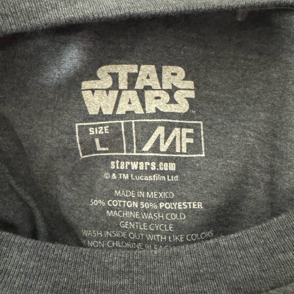 Star Wars Unisex Blue\Gray T-Shirt - R2-D2 Beep Boop Line Drawing Image. Sz L - Picture 4 of 5